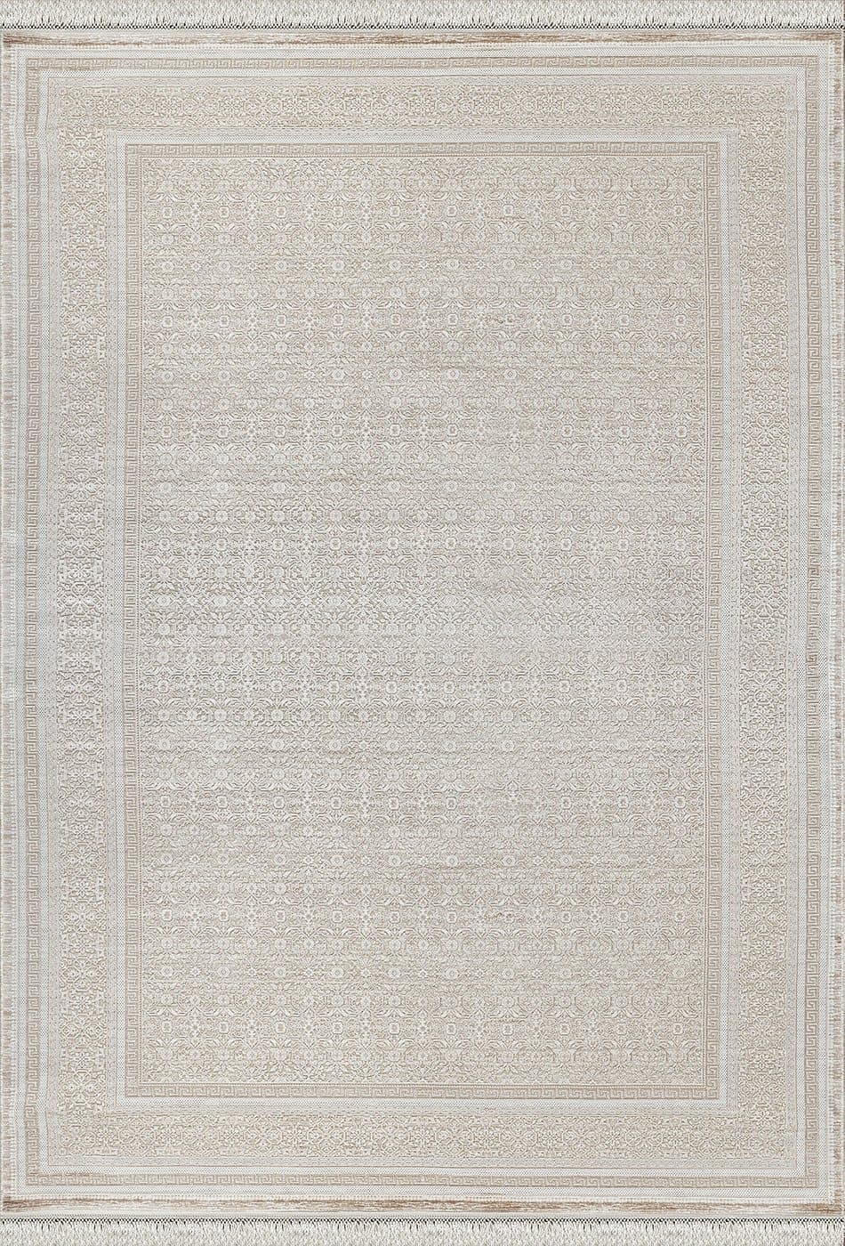 Modern 100 MD014 — Kreasyon Halı Modern 100 koleksiyonu — krem kahverengi dikdörtgen halı — %100 Bambu Viskon