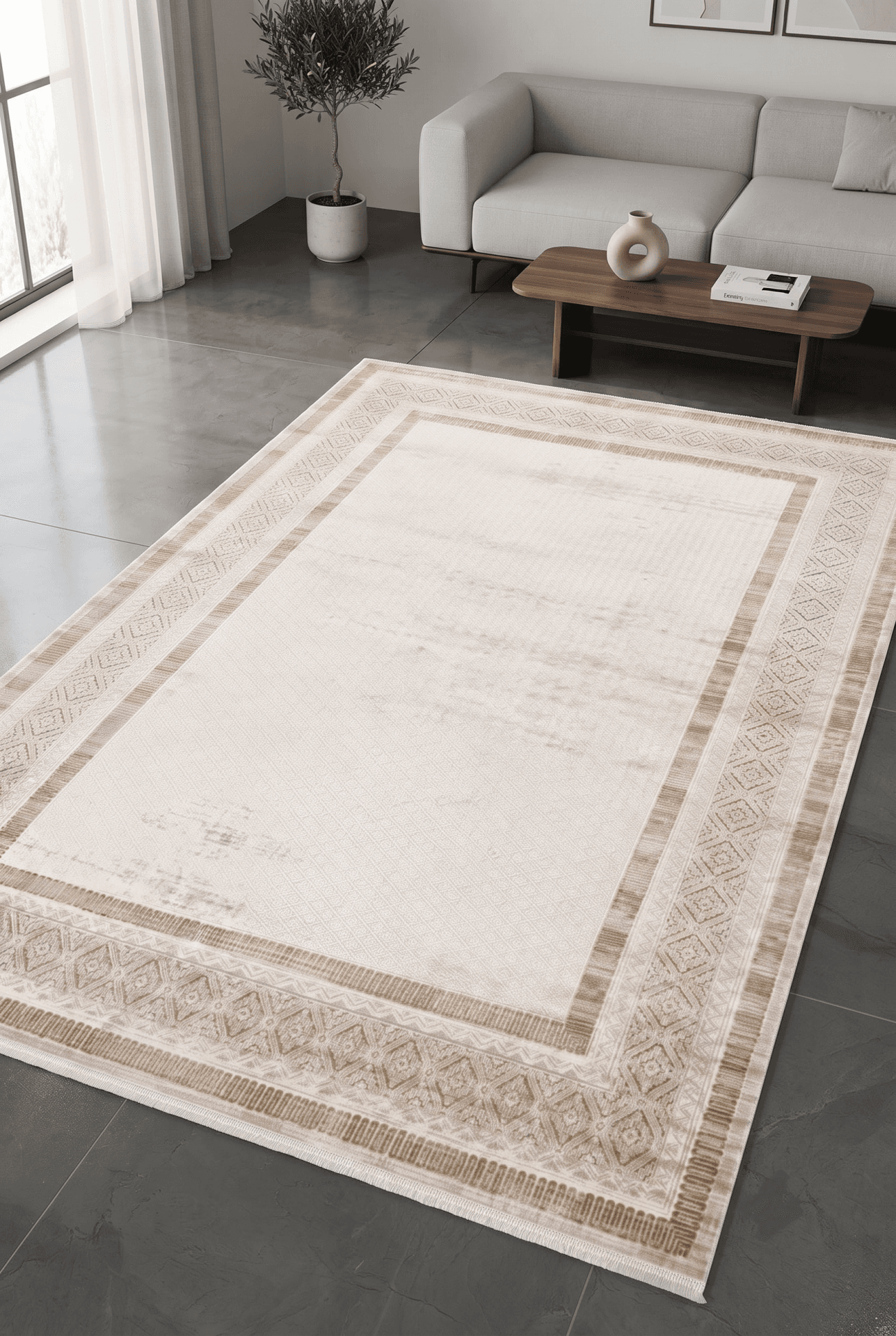 Bianca 30242A — Pastel Halı Bianca koleksiyonu — gold dikdörtgen halı