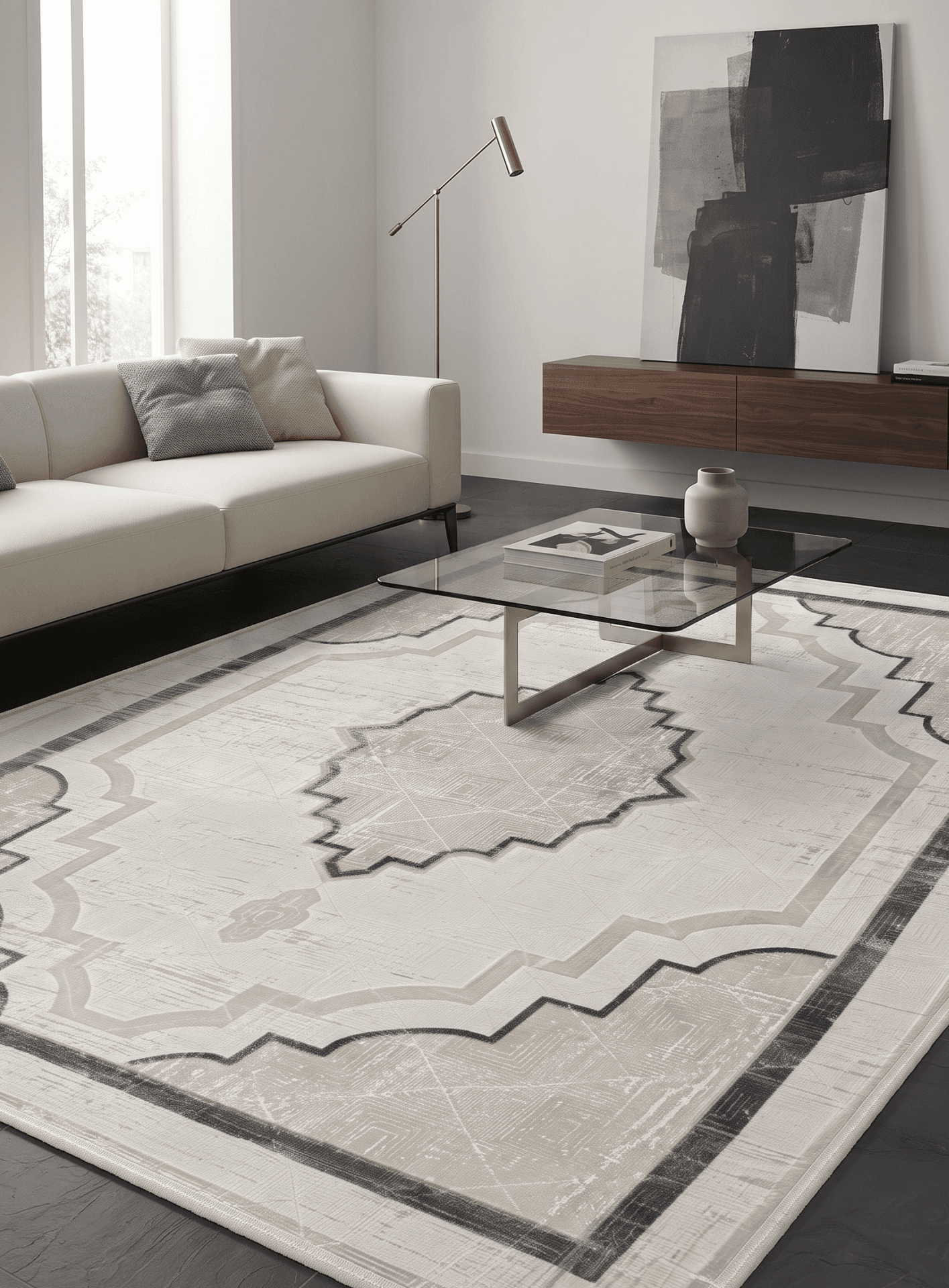 Bianca 30547A Gri — Pastel Halı Bianca koleksiyonu — dikdörtgen halı