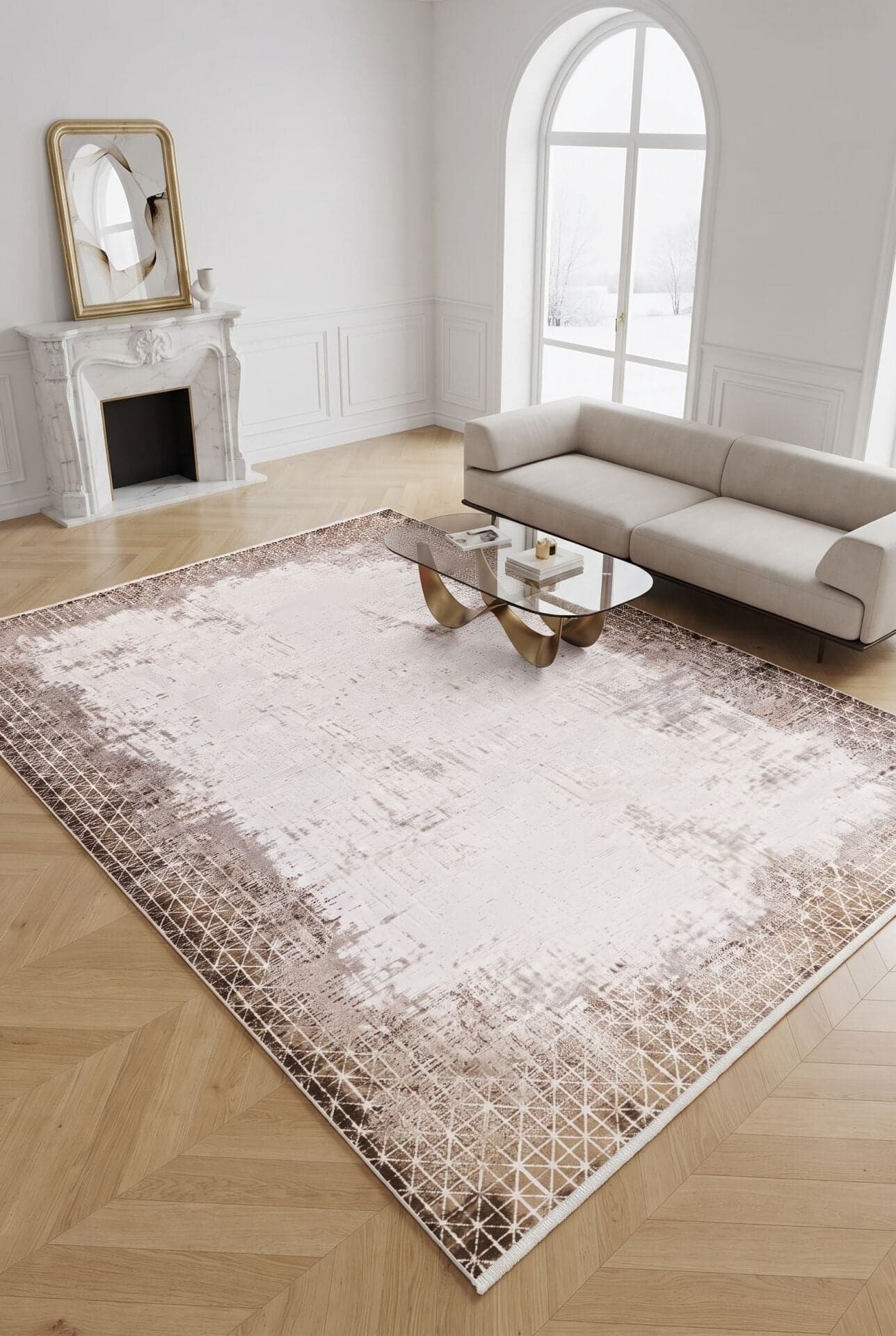 Bianca 31620A — Pastel Halı Bianca koleksiyonu — vizon dikdörtgen halı