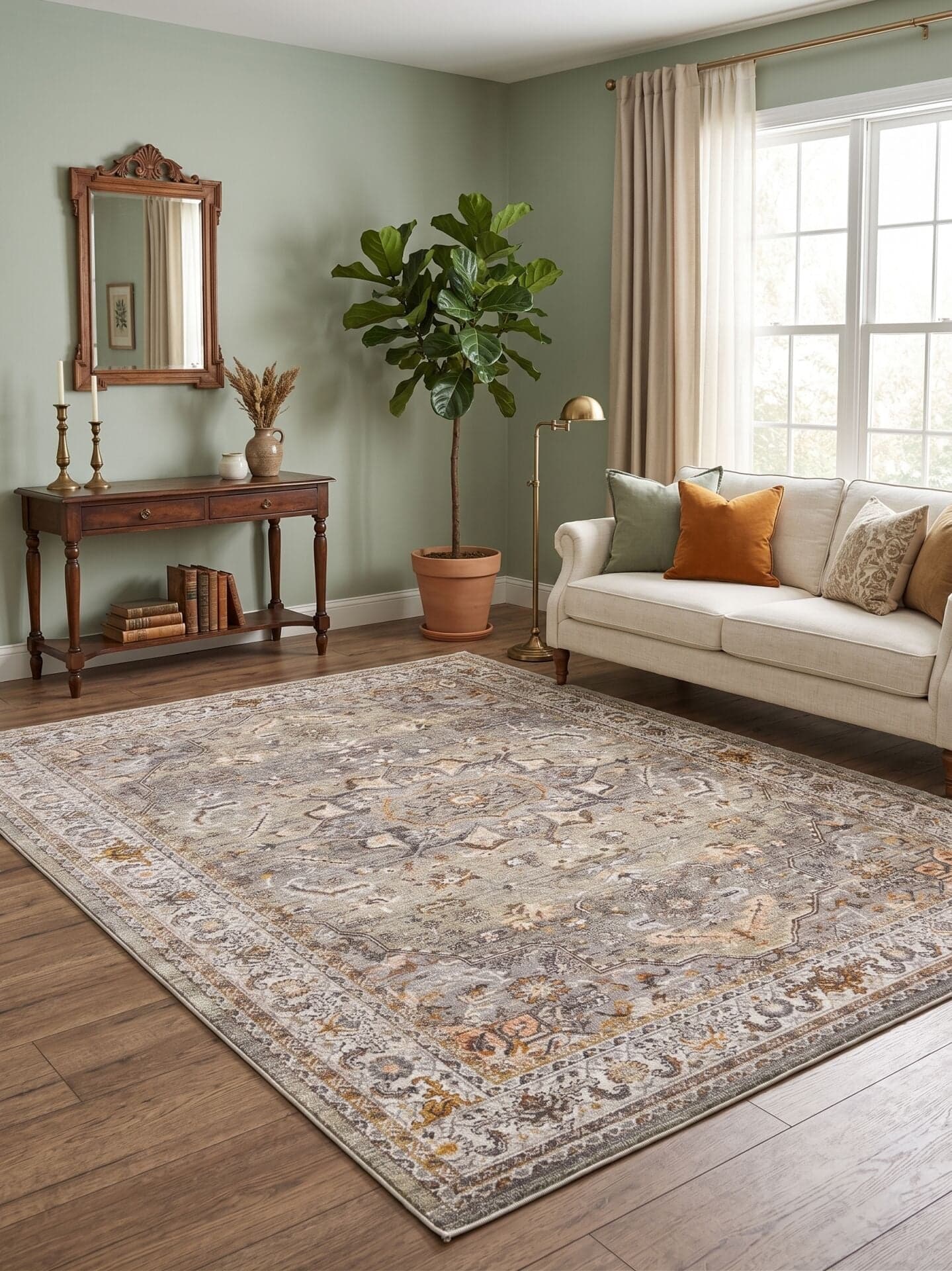 Discovery 1540A — Pastel Halı Discovery koleksiyonu — yesil dikdörtgen halı