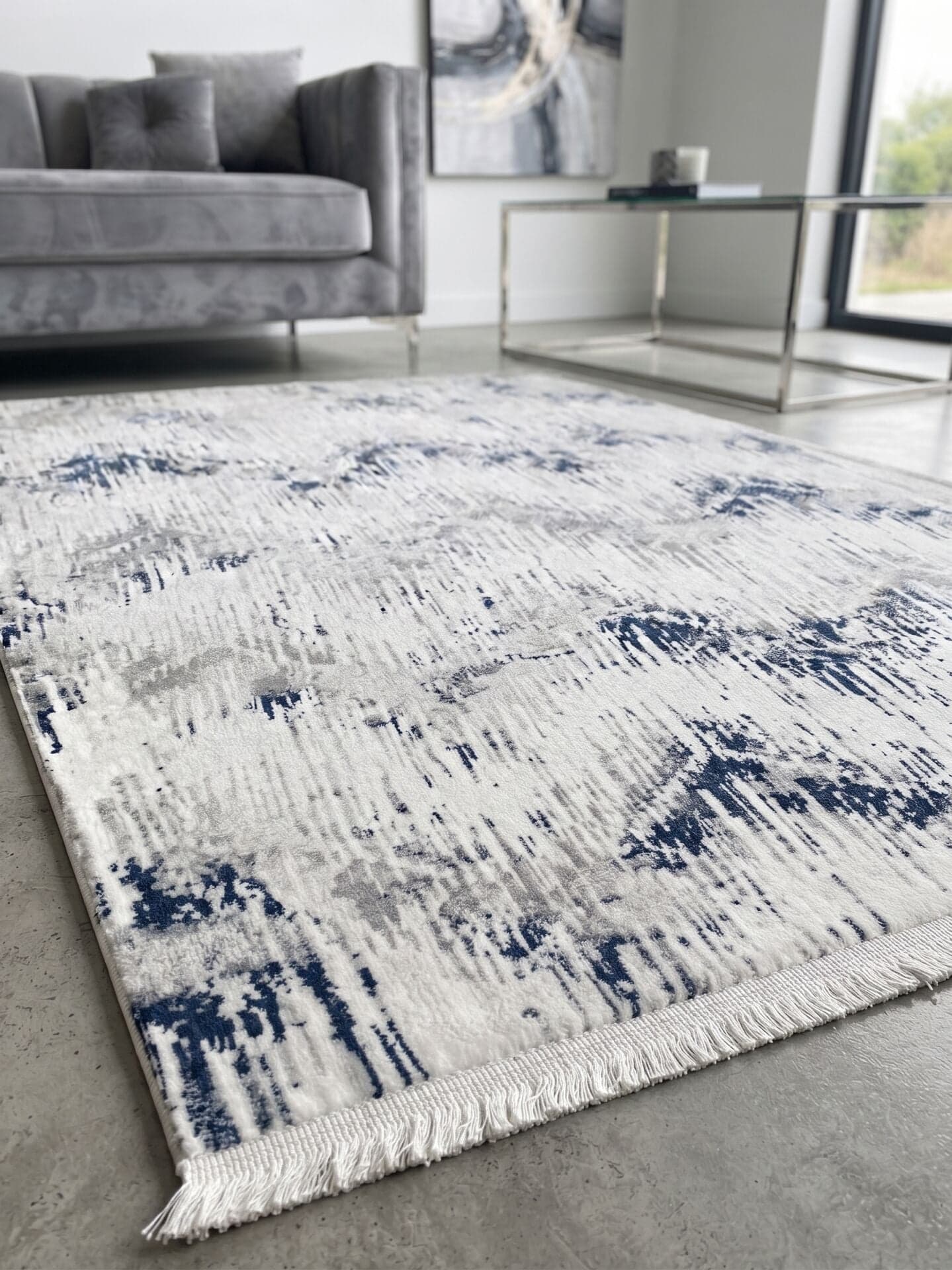 Esila E846K Mavi — Pastel Halı Esila koleksiyonu — dikdörtgen halı