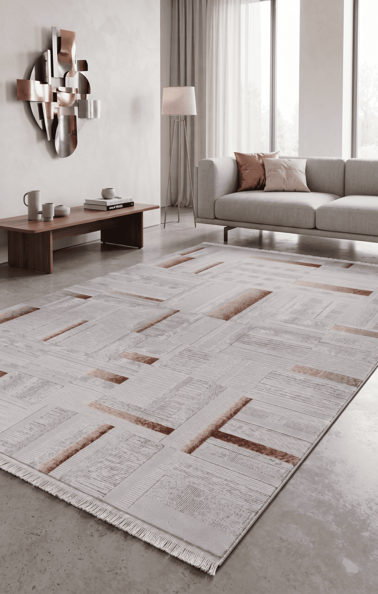 Keops D169D Cream Brown — Pastel Halı Keops koleksiyonu — dikdörtgen halı