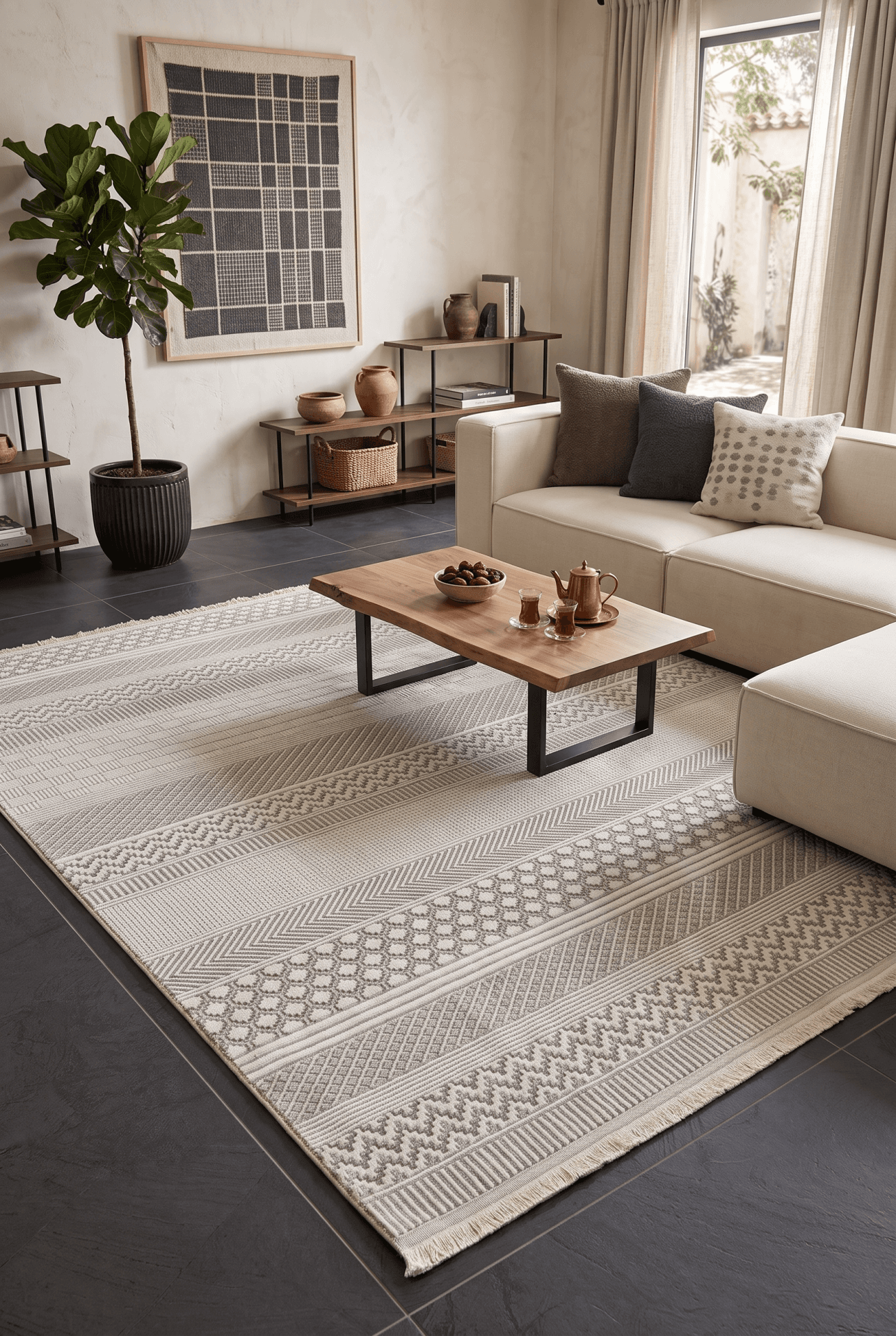 Line E6612 Vizon — Pastel Halı Line koleksiyonu — dikdörtgen halı