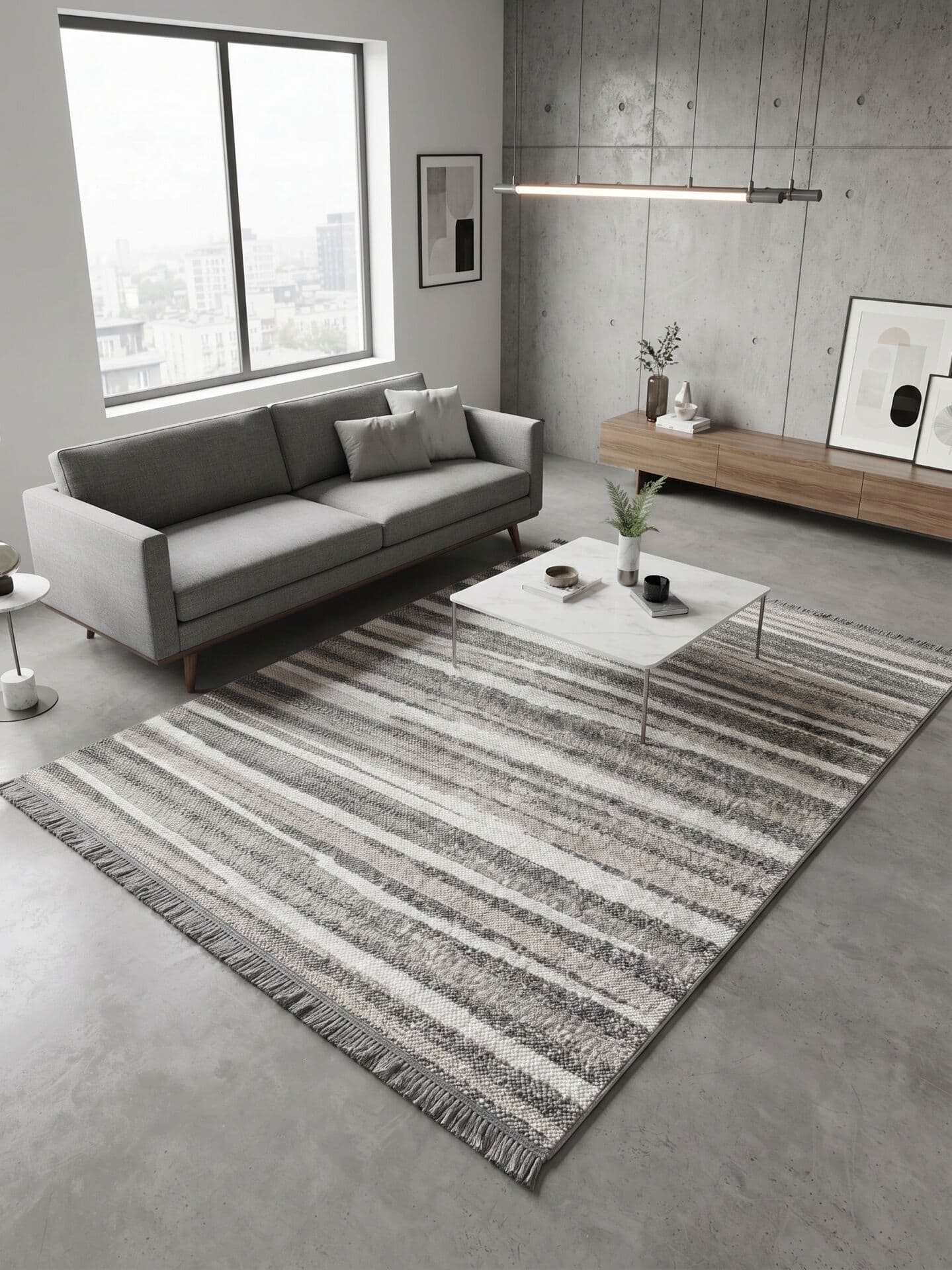 Loop&Loop 13817 — Pastel Halı Loop&Loop koleksiyonu — gri dikdörtgen halı