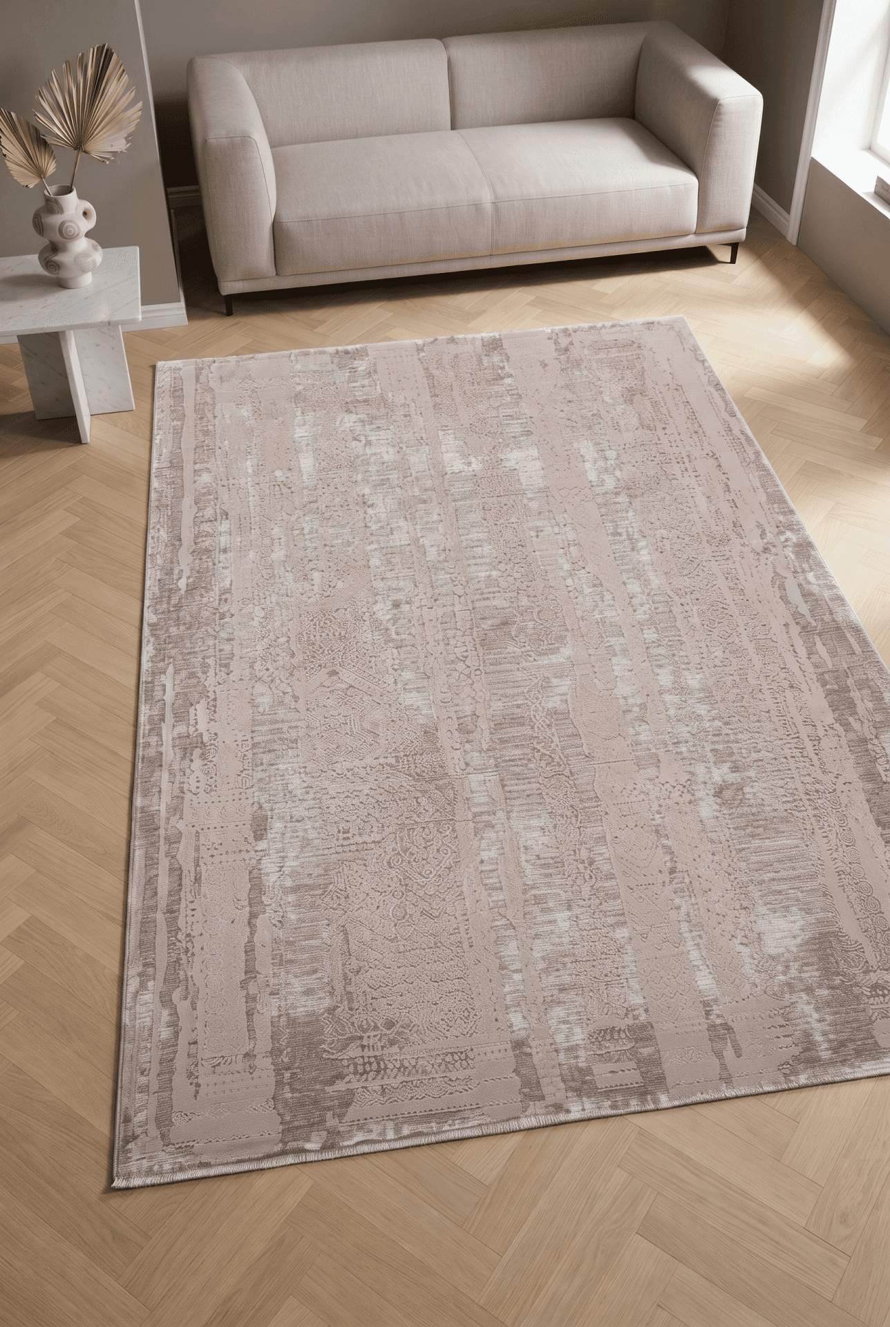 Lorenza D508D — Pastel Halı Lorenza koleksiyonu — vizon dikdörtgen halı