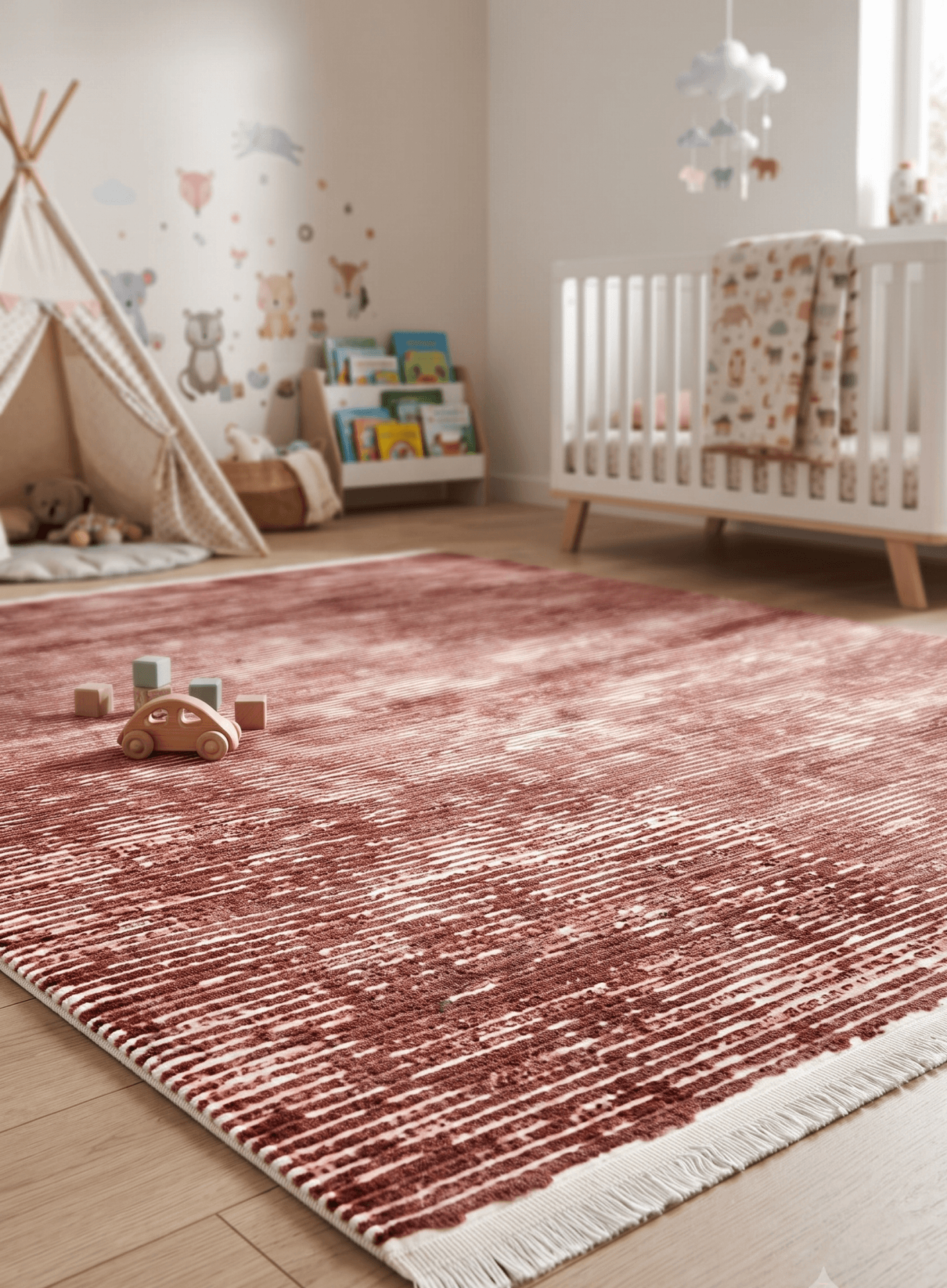 Mercan 9363A Pembe — Pastel Halı Mercan koleksiyonu — dikdörtgen halı