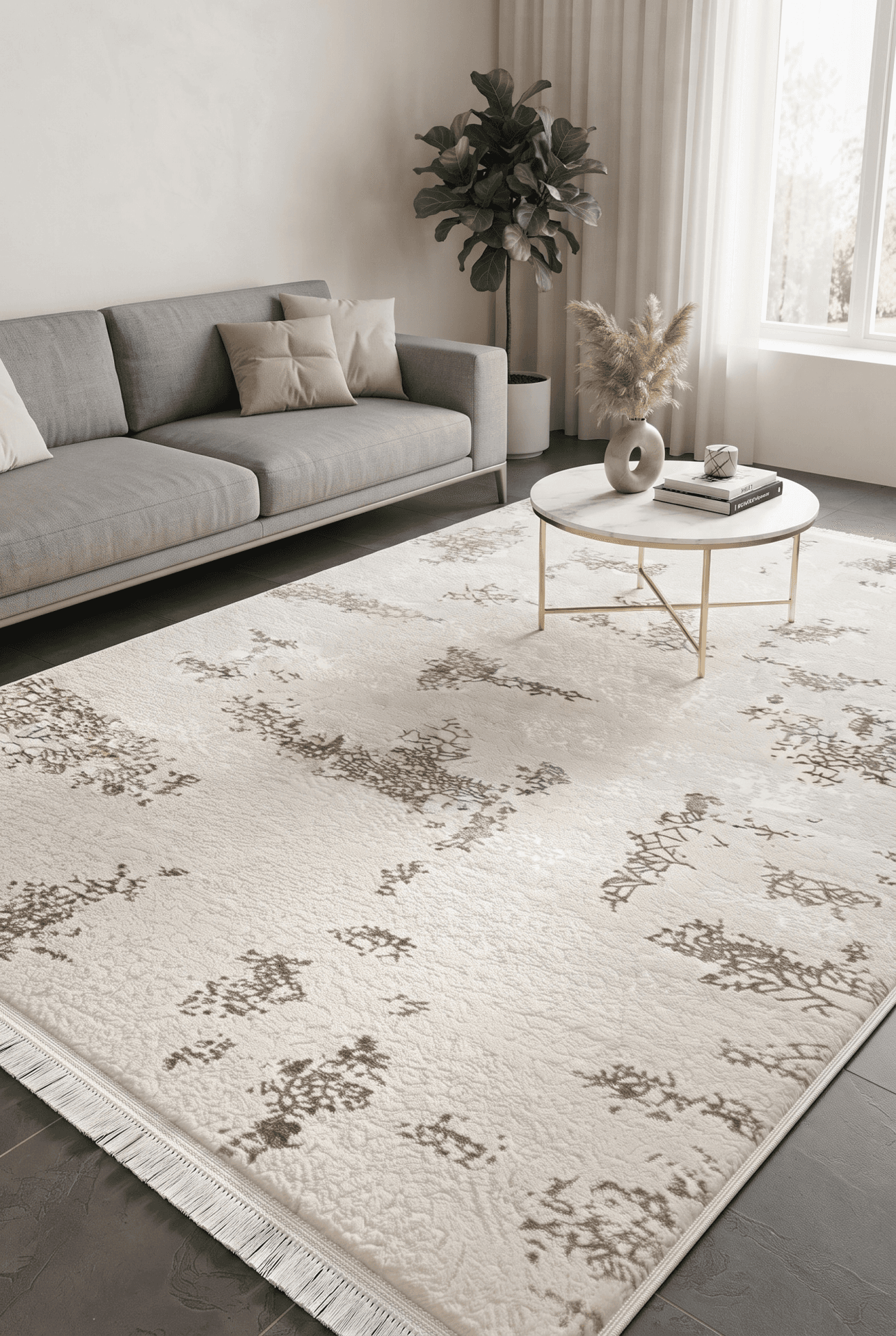 Ocean 0075A Krem Bej — Pastel Halı Ocean koleksiyonu — dikdörtgen halı