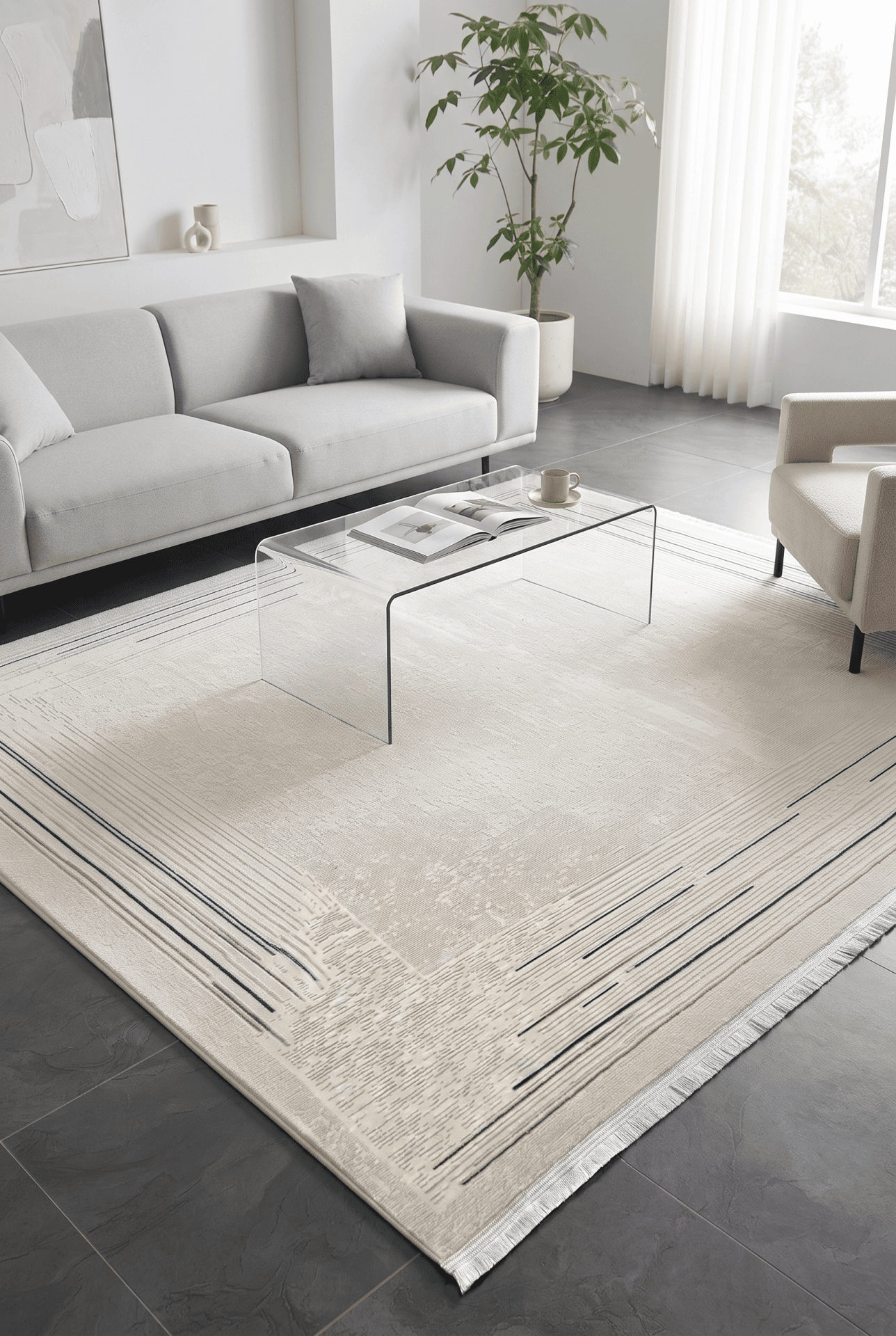 Ocean 0076A Krem Mavi — Pastel Halı Ocean koleksiyonu — dikdörtgen halı