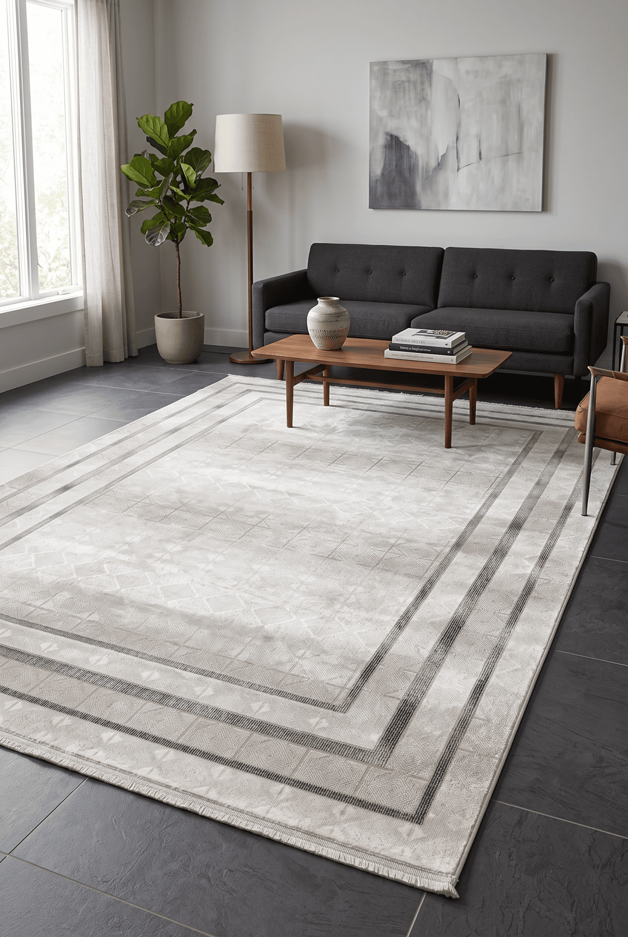 Ocean 30179A Gri — Pastel Halı Ocean koleksiyonu — dikdörtgen halı