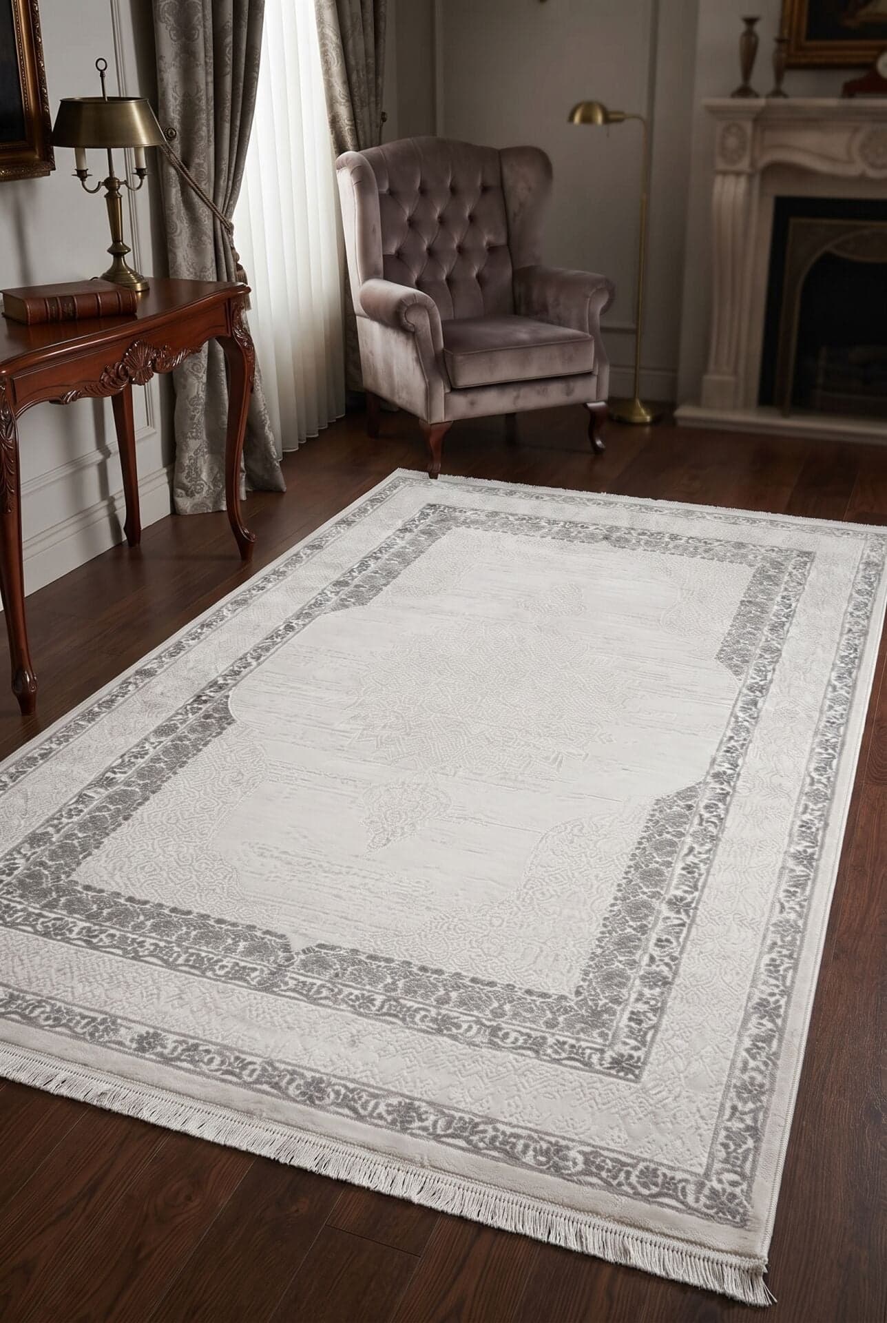 Rogy 6965C Krem Gri — Pastel Halı Rogy koleksiyonu — dikdörtgen halı