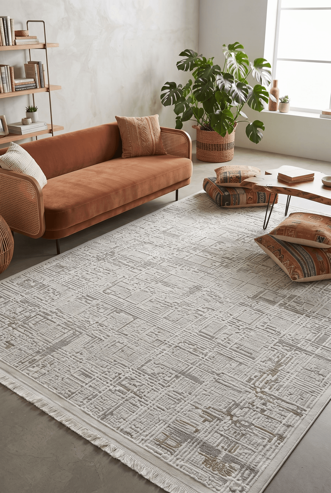 Senfoni D329B — Pastel Halı Senfoni koleksiyonu — krem bej dikdörtgen halı
