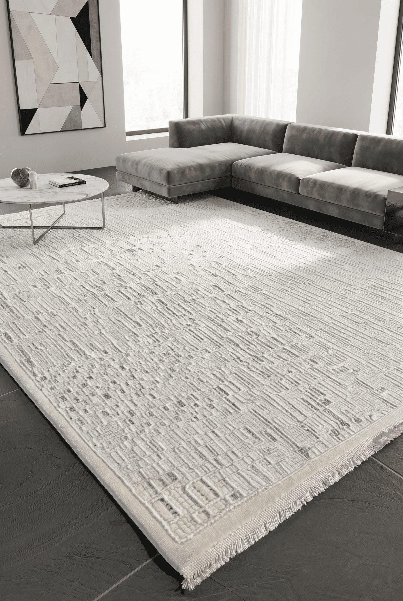 Senfoni D341A — Pastel Halı Senfoni koleksiyonu — krem dikdörtgen halı