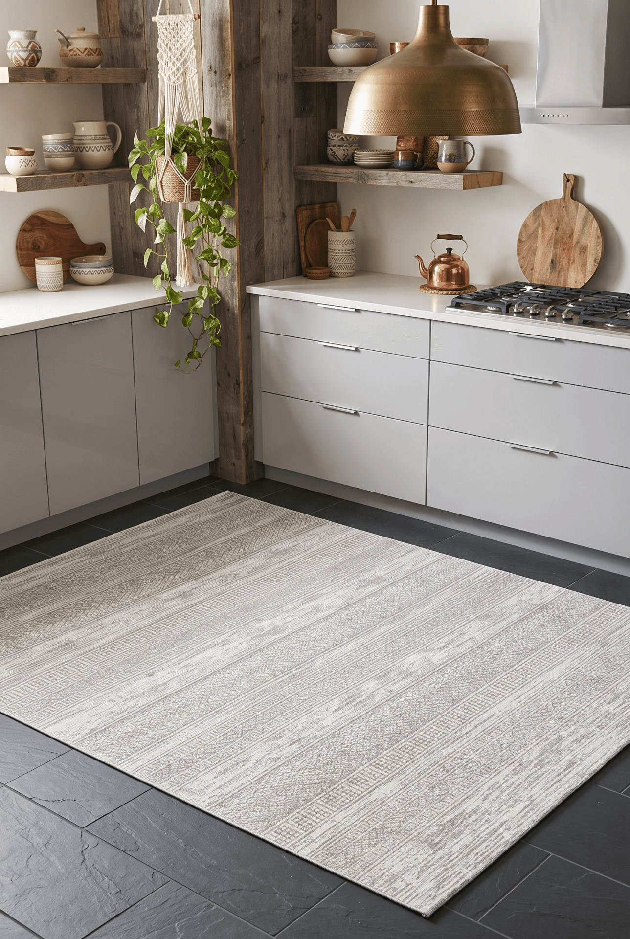 Talya 51551A — Pastel Halı Talya koleksiyonu — gri dikdörtgen halı
