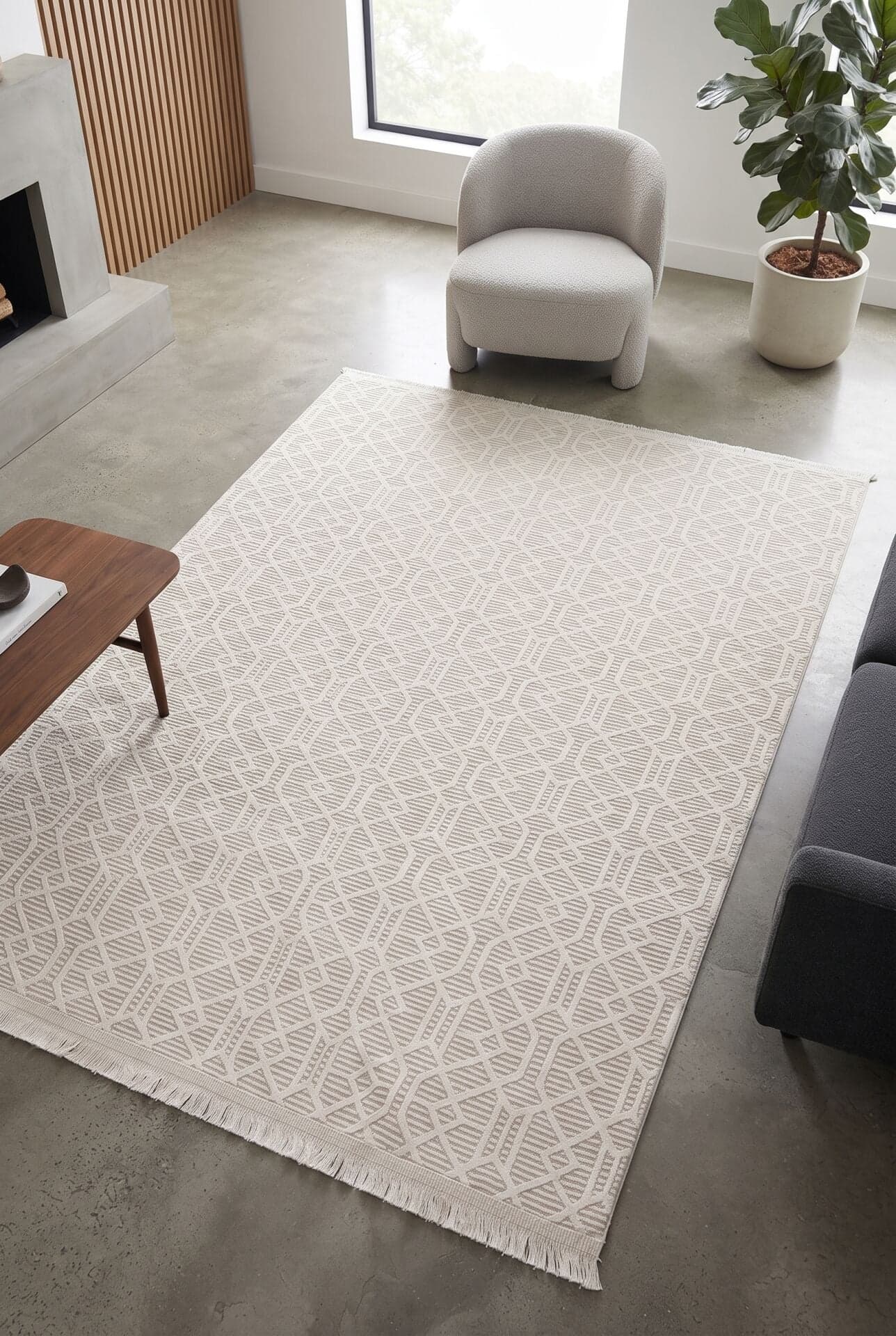 Zena 419A — Pastel Halı Zena koleksiyonu — gri dikdörtgen halı
