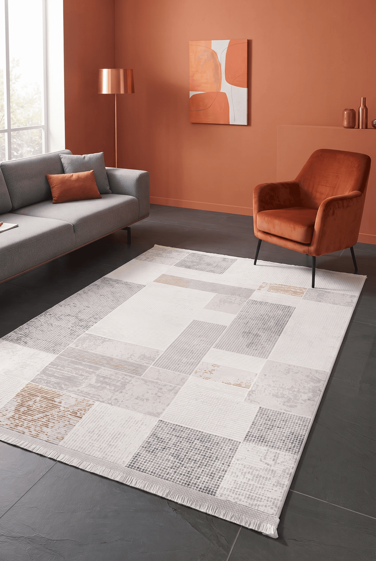 Zena 455A — Pastel Halı Zena koleksiyonu — dikdörtgen halı